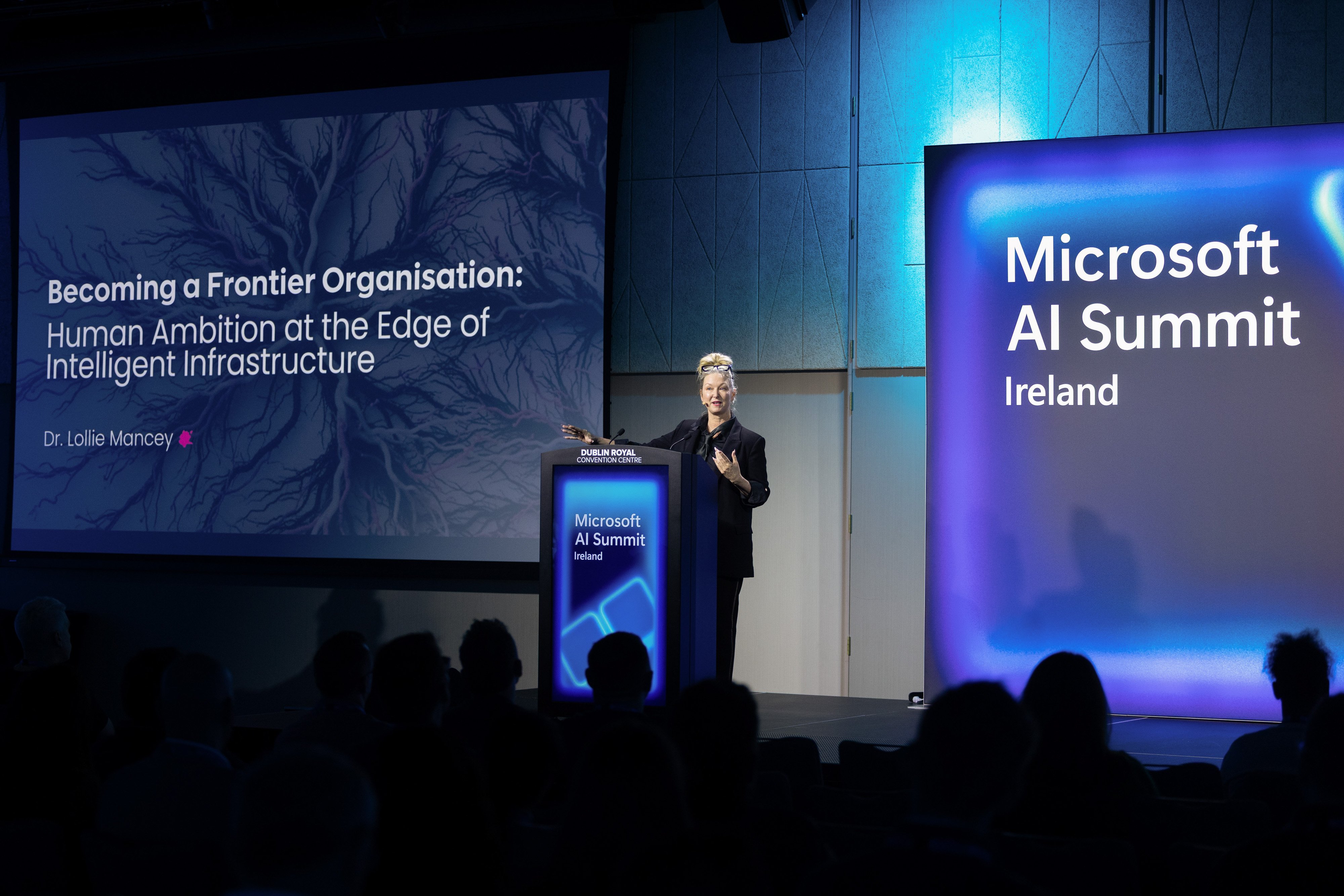 Dr. Lollie Mancey presenting at the Microsoft Ai Summit