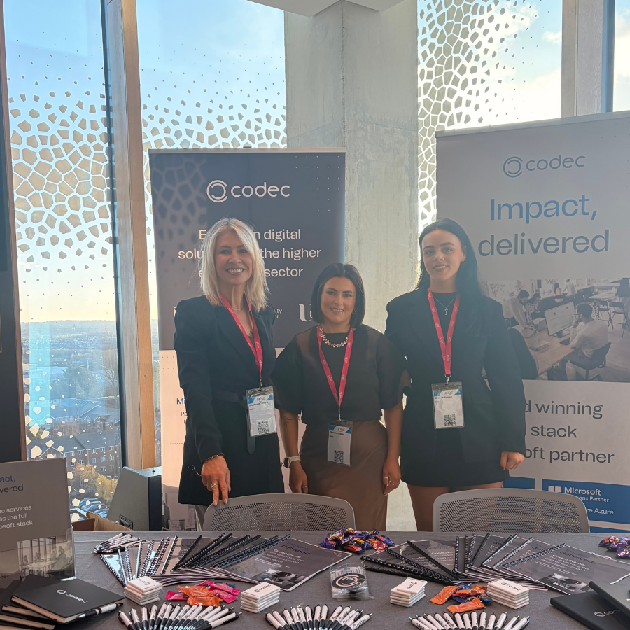 Stephanie Conville, Christina Matier and Ellen McGeown at UCISA Paced25 representing Codec
